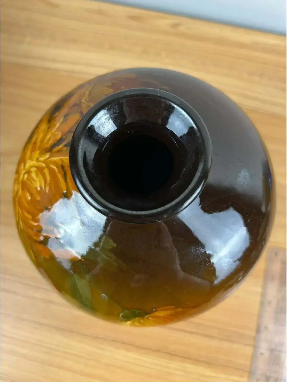 JB Owens Utopian 1900s Art Pottery Bulbous Form Floral Painted 8.5